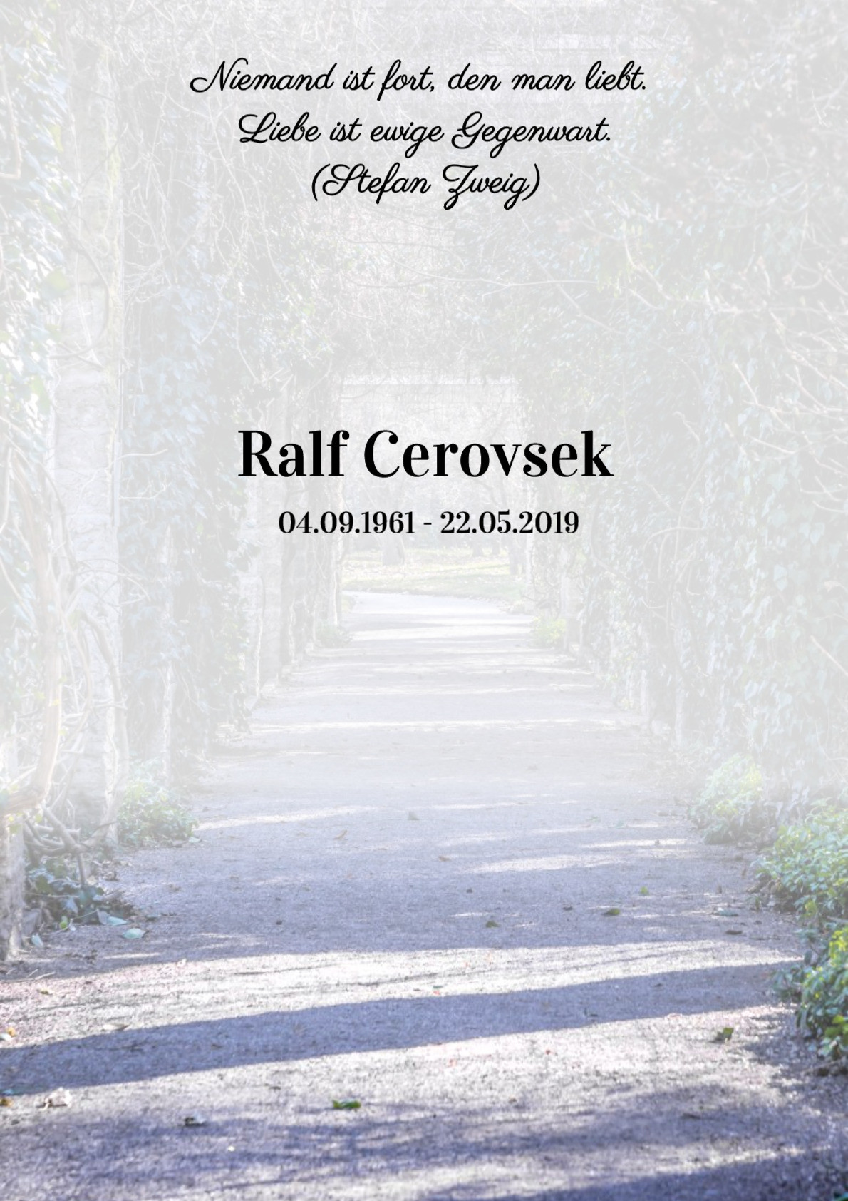 Traueranzeige von Ralf Cerovsek