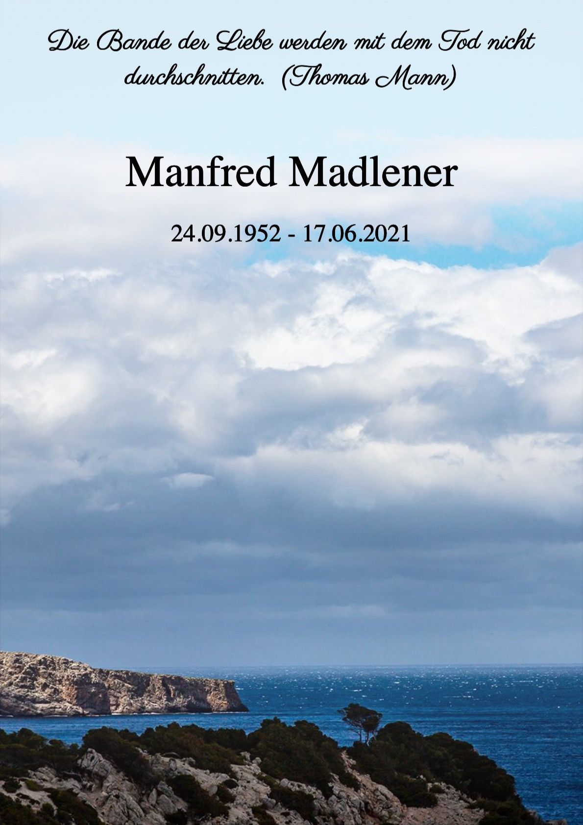 Traueranzeige von Manfred Madlener
