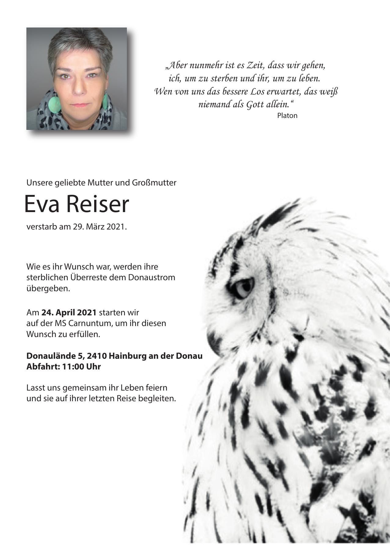 Traueranzeige von Eva Maria Reiser