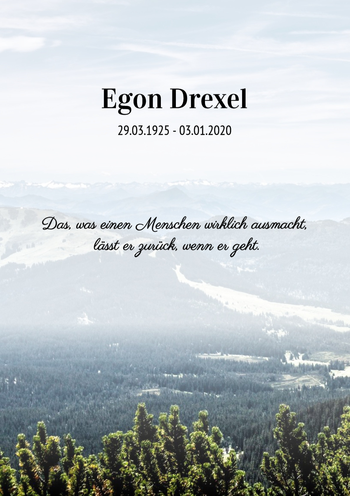 Traueranzeige von Egon Drexel