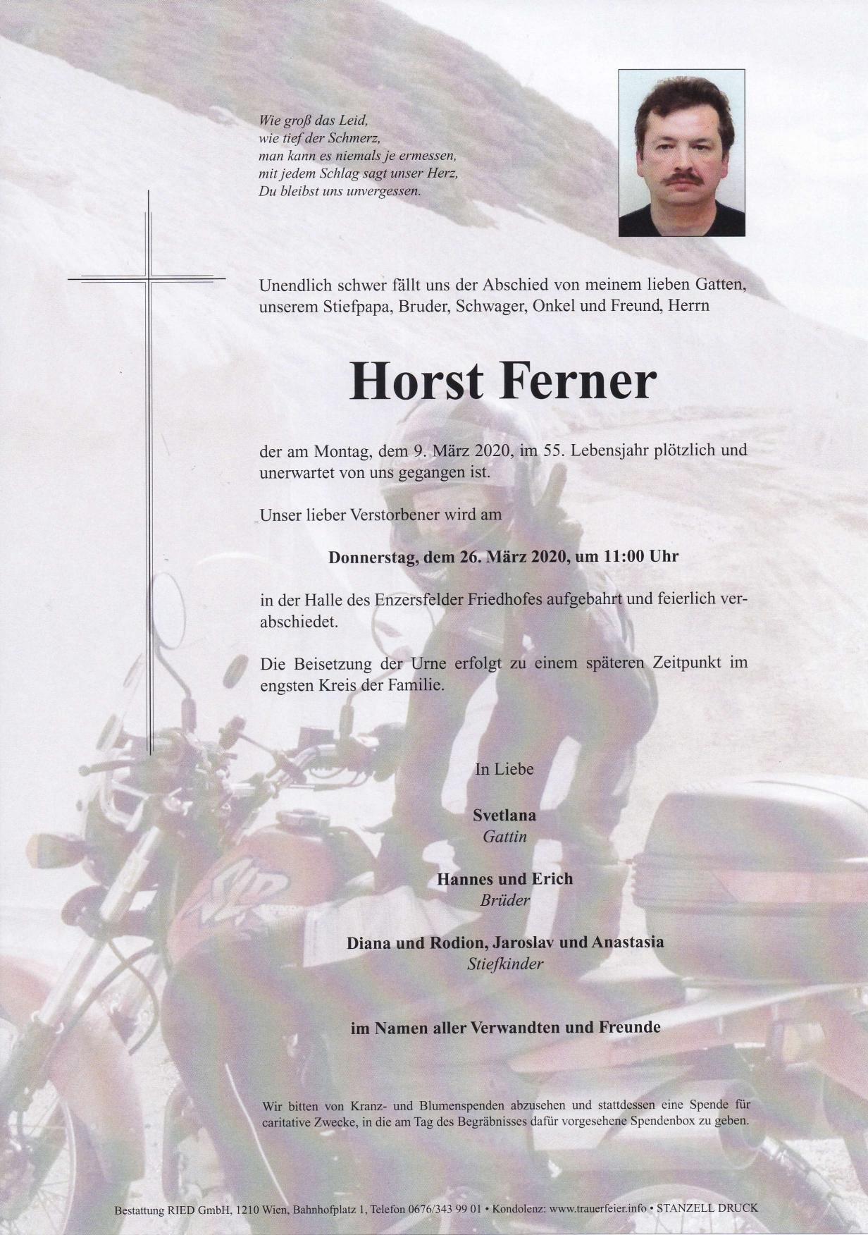 Traueranzeige von Horst Ferner