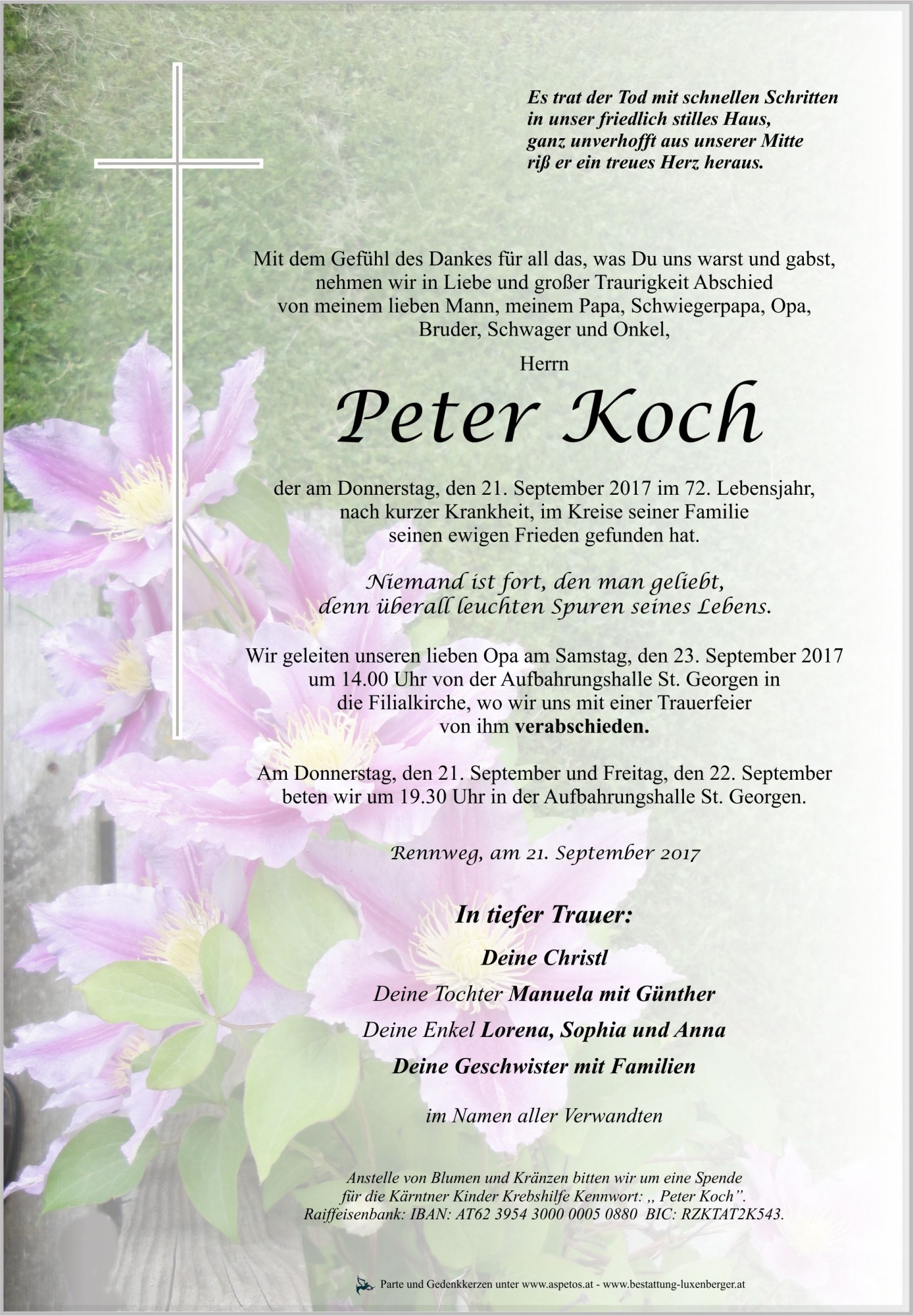 Traueranzeige von Peter Koch
