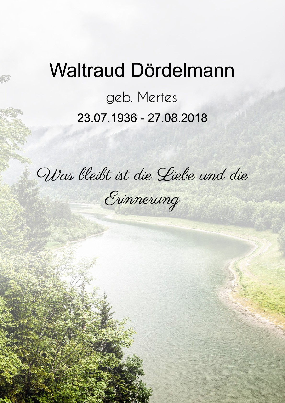 Traueranzeige von Waltraud Dördelmann