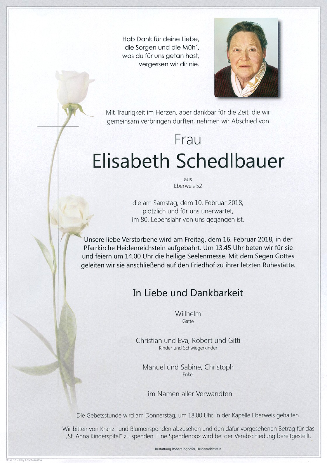 Traueranzeige von Elisabeth Schedlbauer