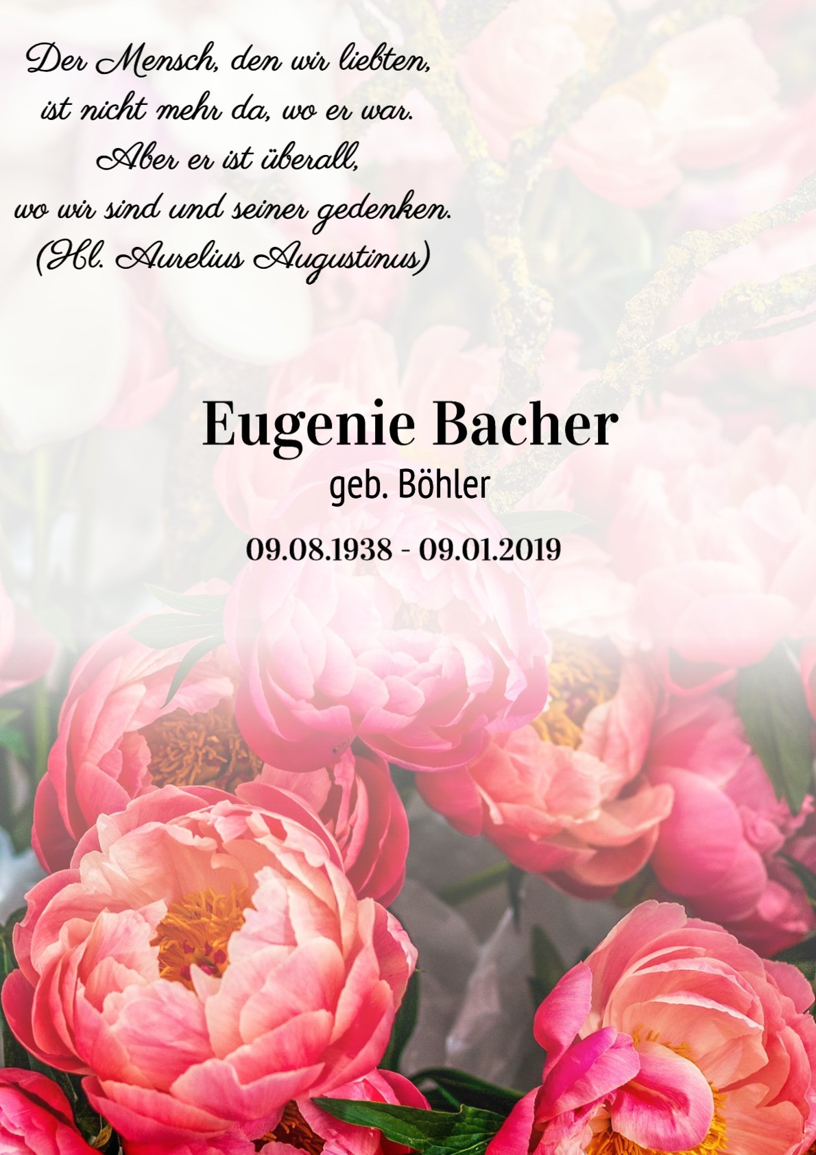 Traueranzeige von Eugenie Bacher