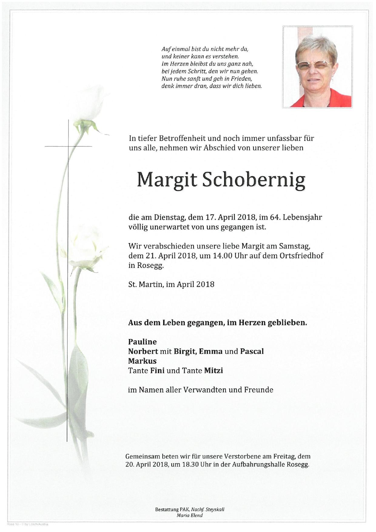 Traueranzeige von Margit Schobernig