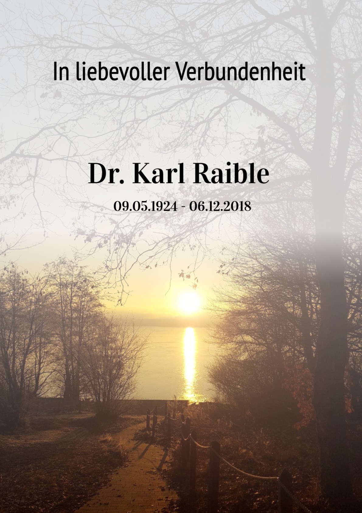 Traueranzeige von Dr. Karl Raible