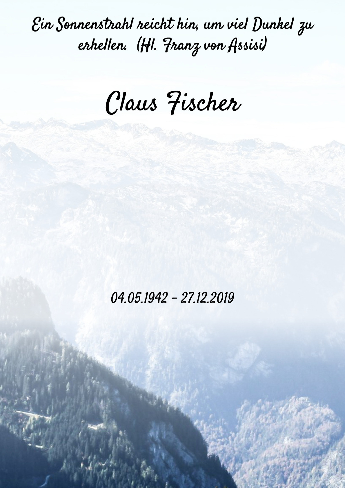 Traueranzeige von Claus Fischer