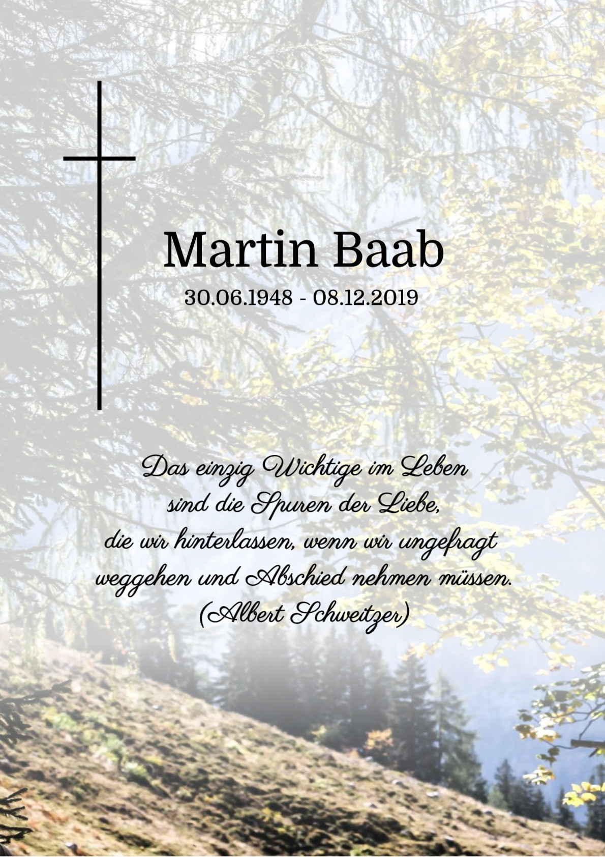 Traueranzeige von Martin Baab