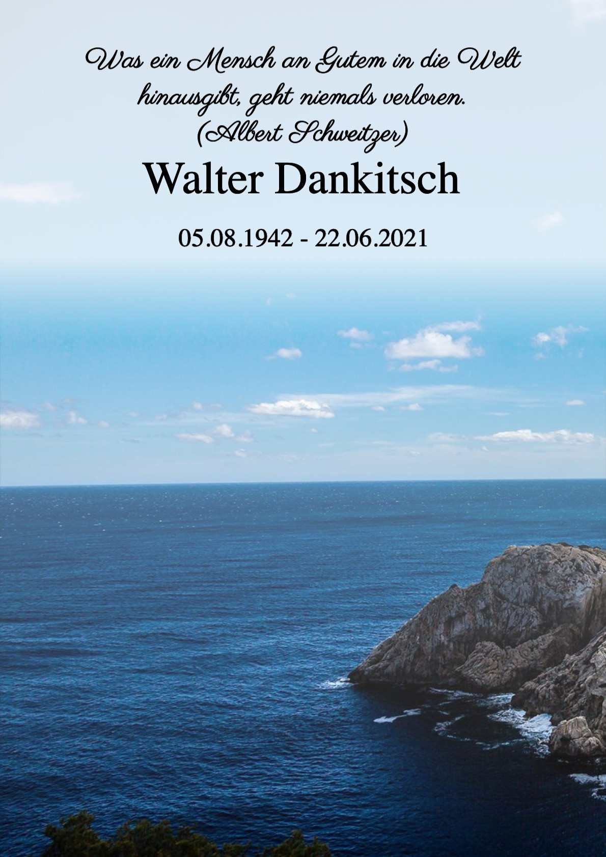 Traueranzeige von Walter Dankitsch