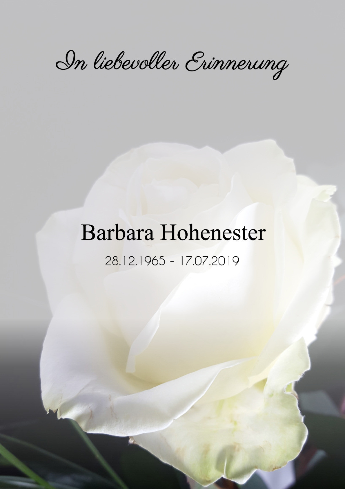 Traueranzeige von Barbara Hohenester