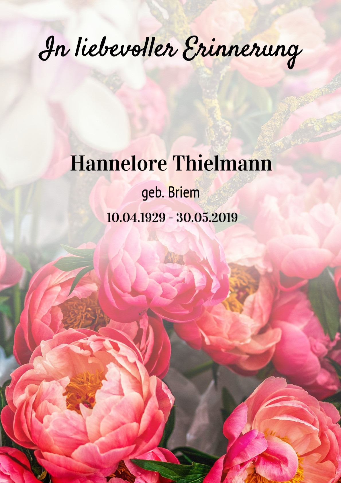 Traueranzeige von Hannelore Thielmann