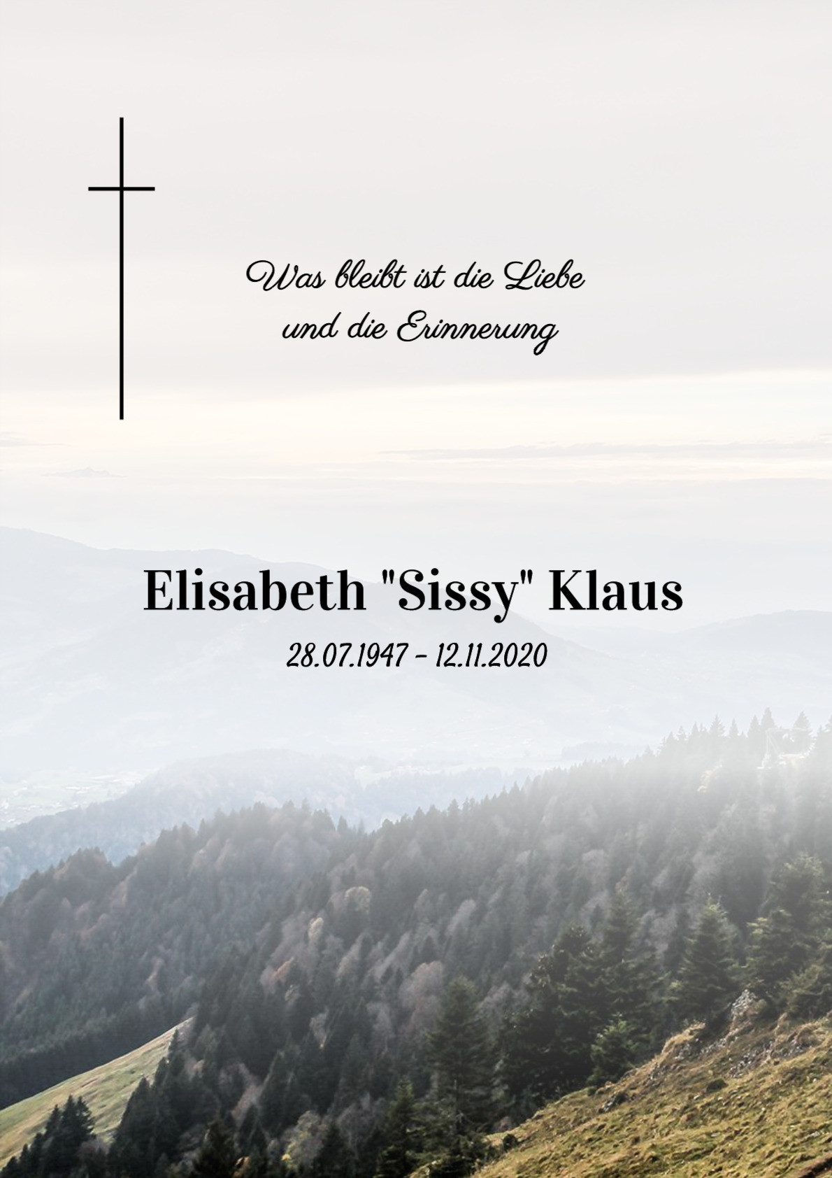 Traueranzeige von Elisabeth "Sissy" Klaus