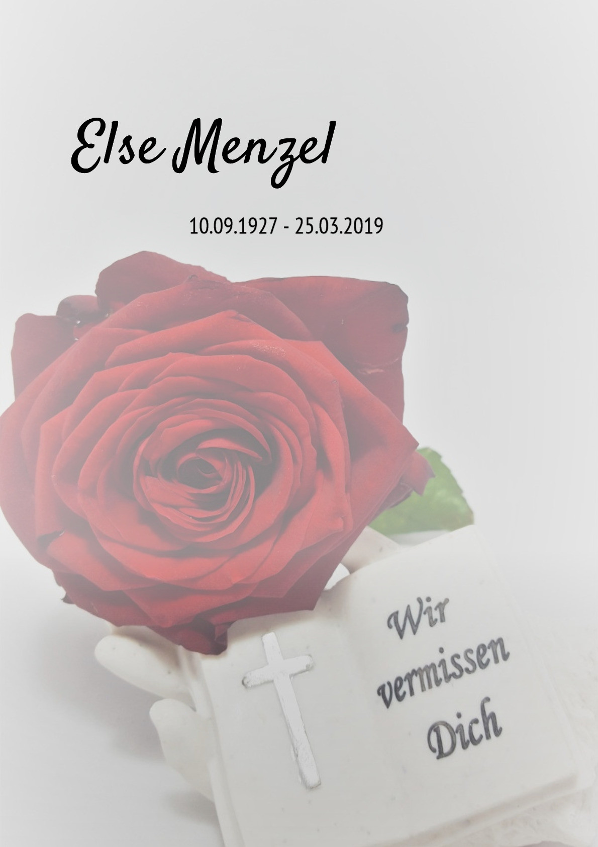 Traueranzeige von Else Menzel