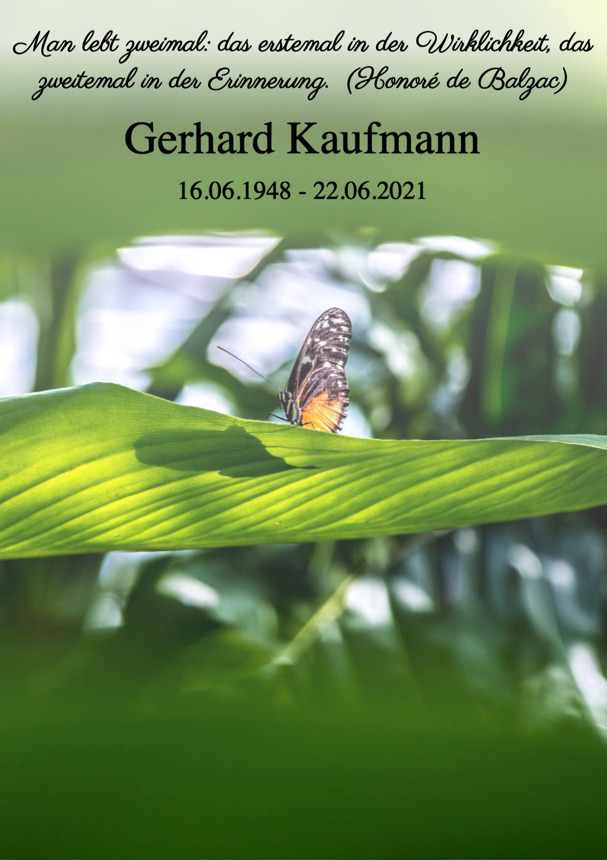 Traueranzeige von Gerhard Kaufmann