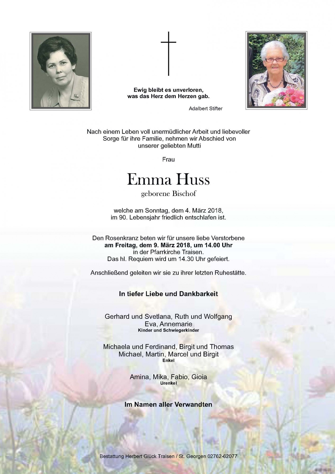 Traueranzeige von Emma Huss