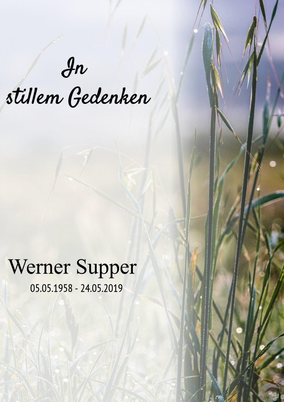 Traueranzeige von Werner Supper