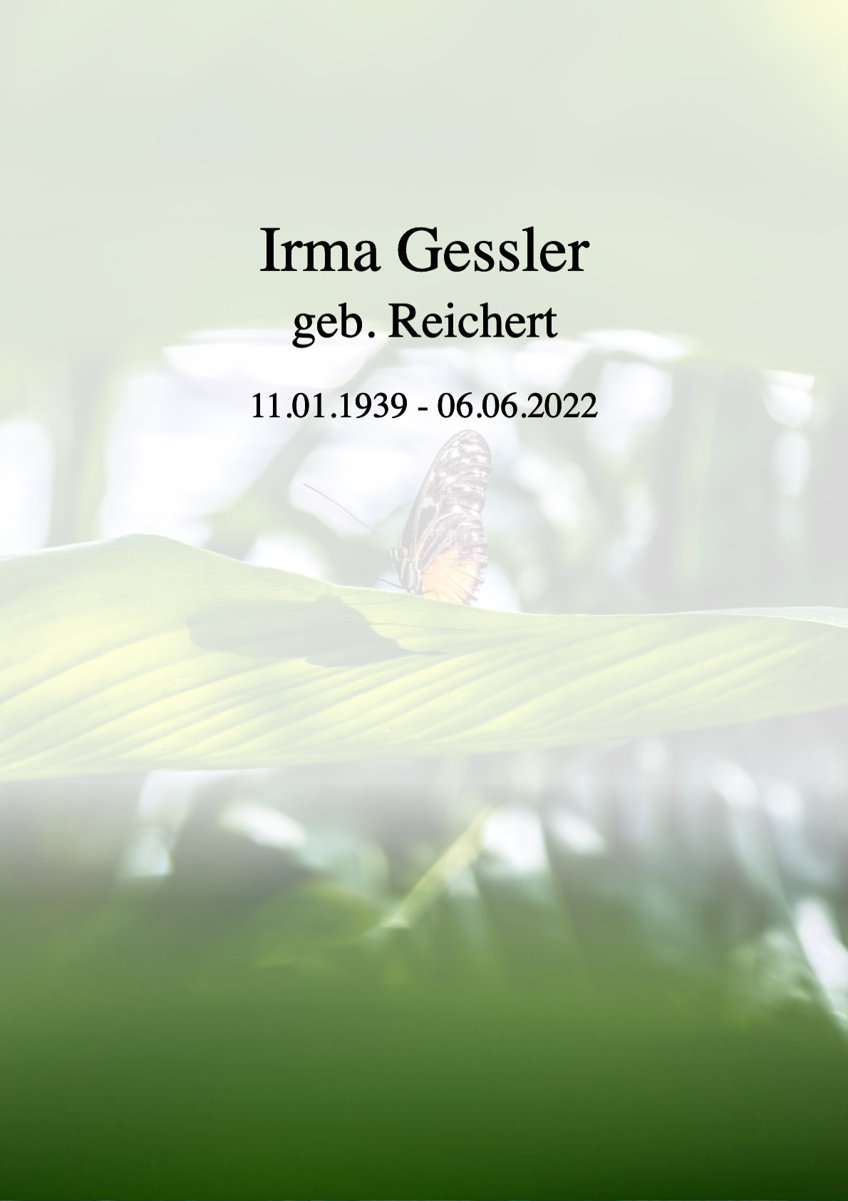 Traueranzeige von Irma Gessler