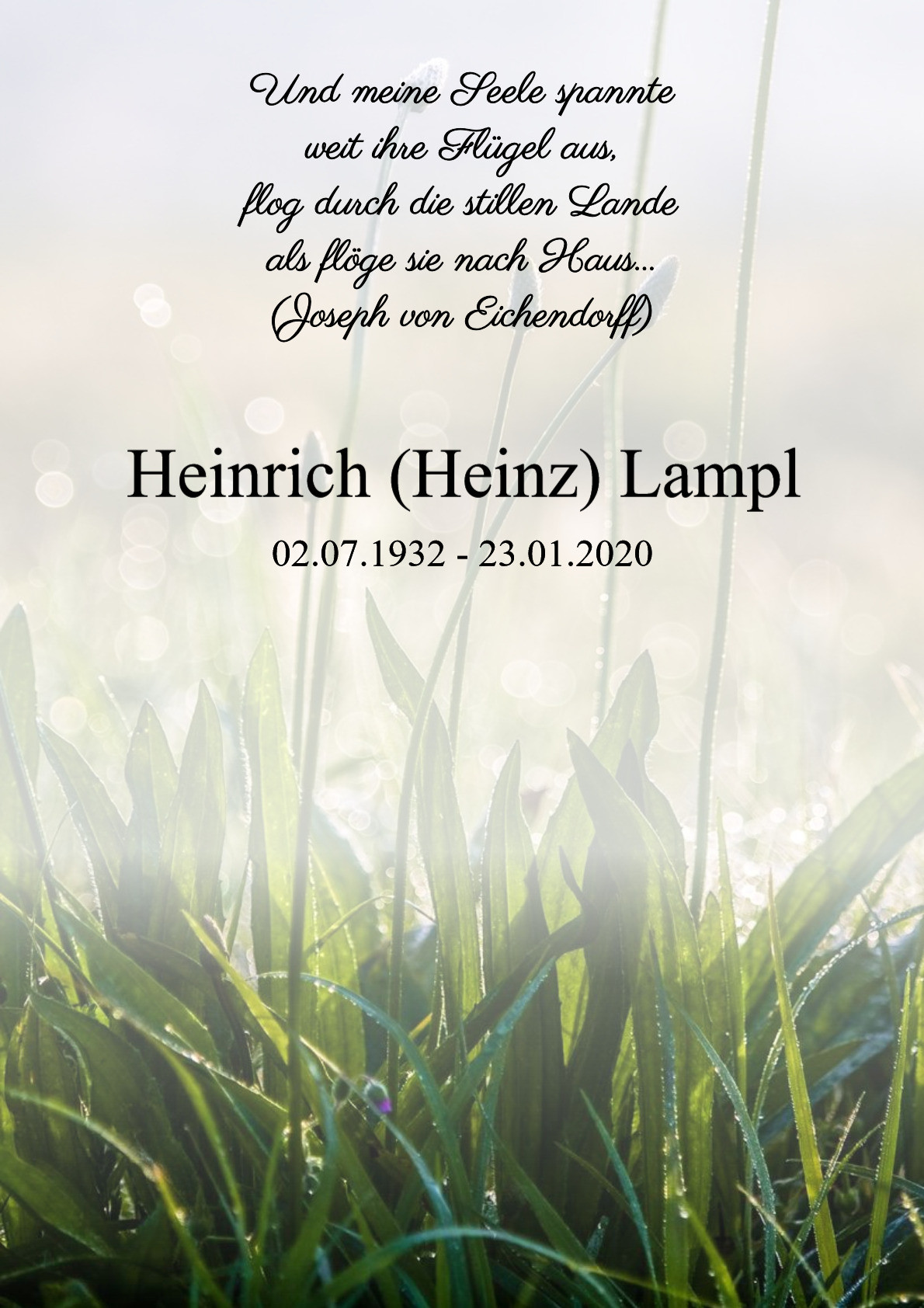 Traueranzeige von Heinrich (Heinz) Lampl