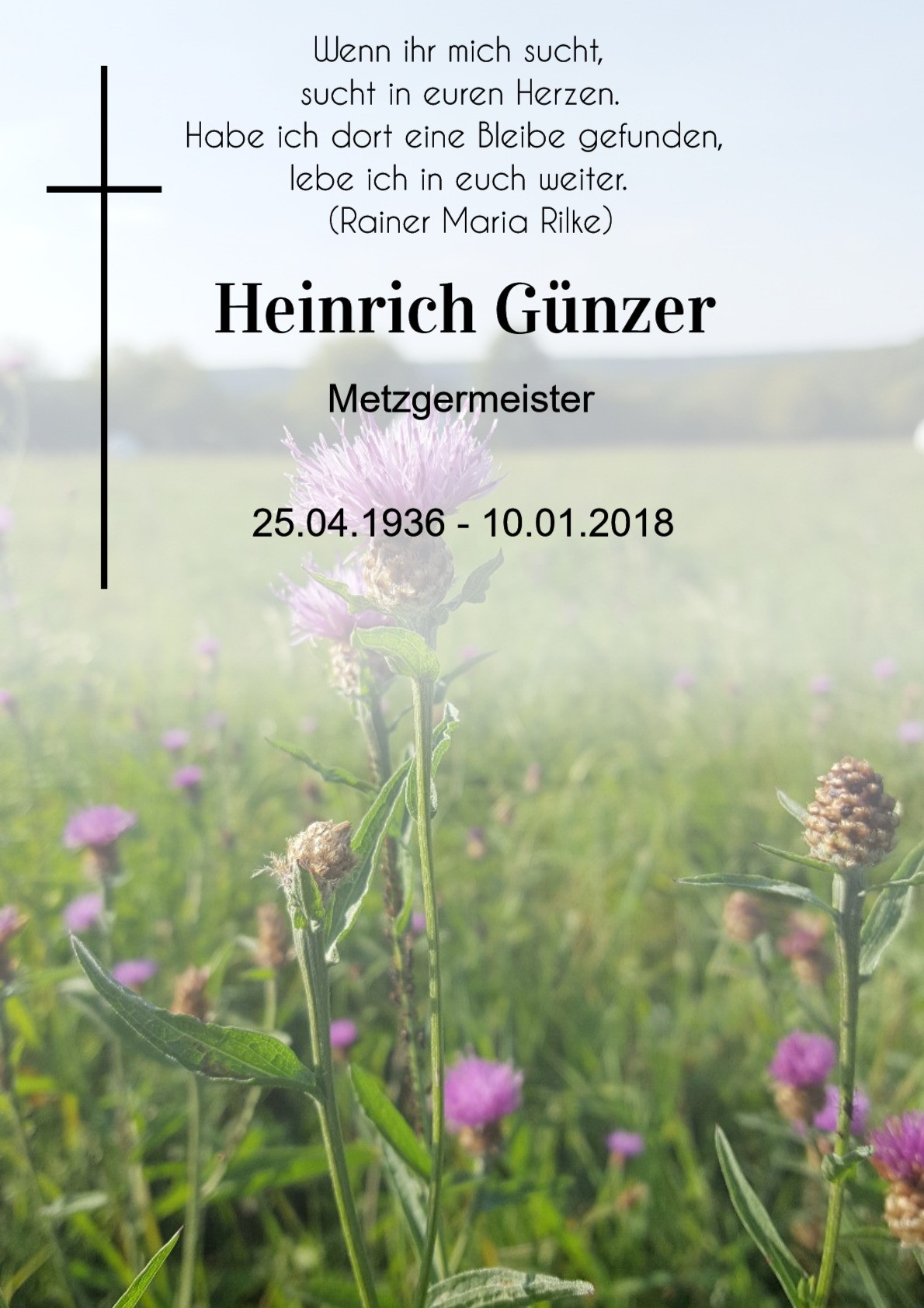 Traueranzeige von Heinrich Günzer