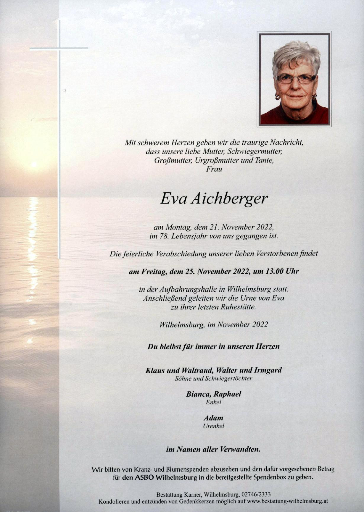 Traueranzeige von Eva Aichberger