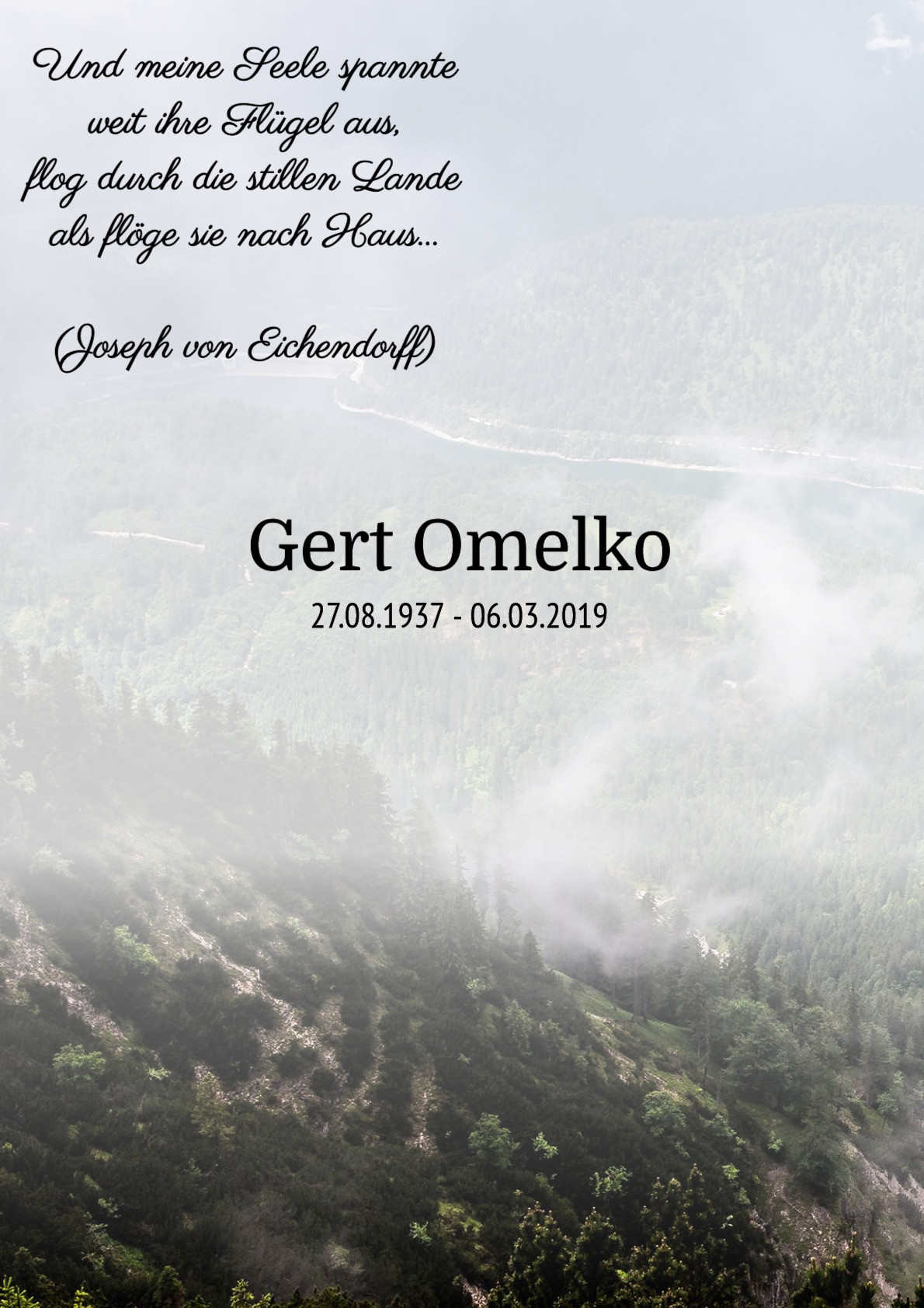 Traueranzeige von Gert Omelko