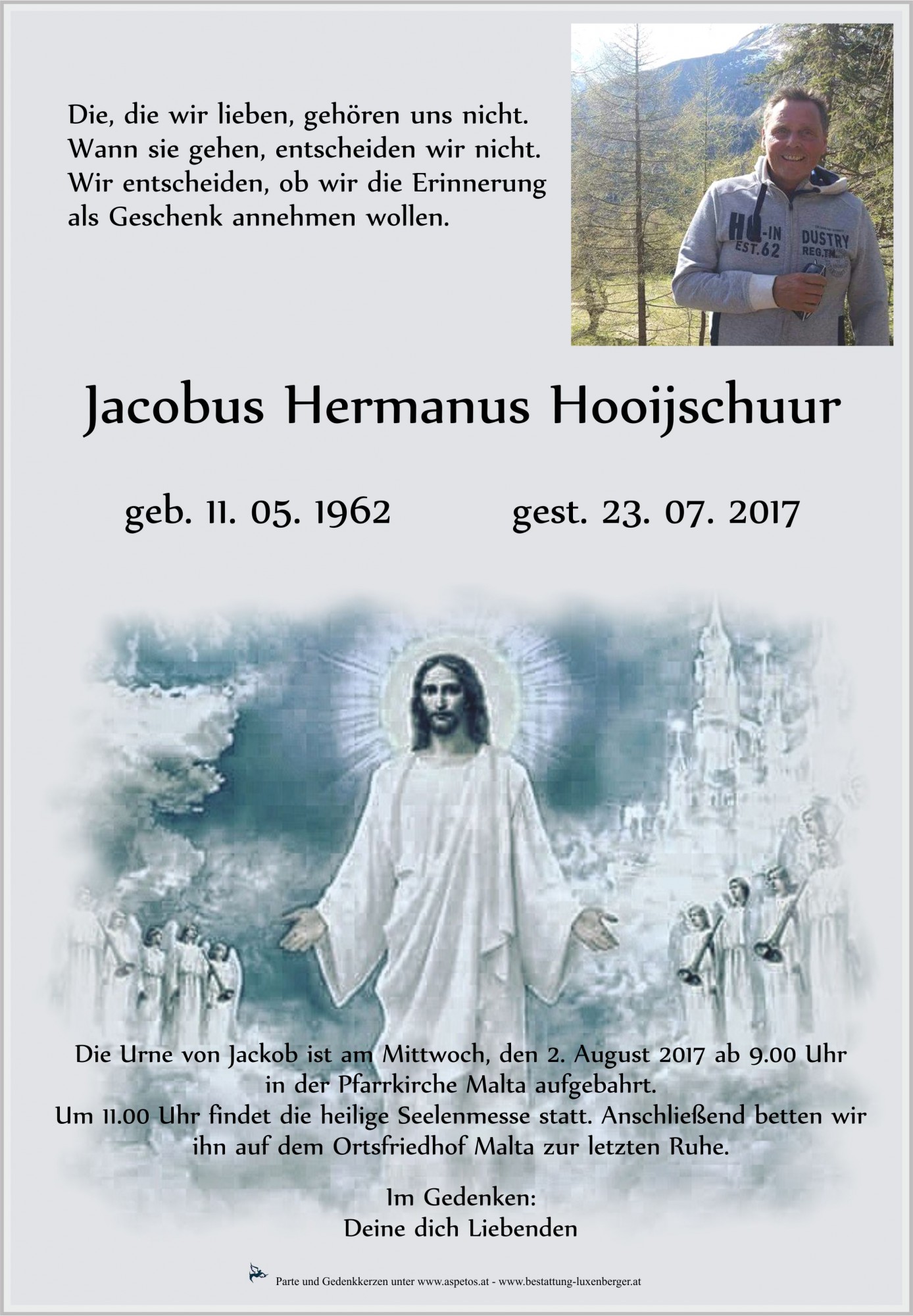 Traueranzeige von Jakobus hooijschuur