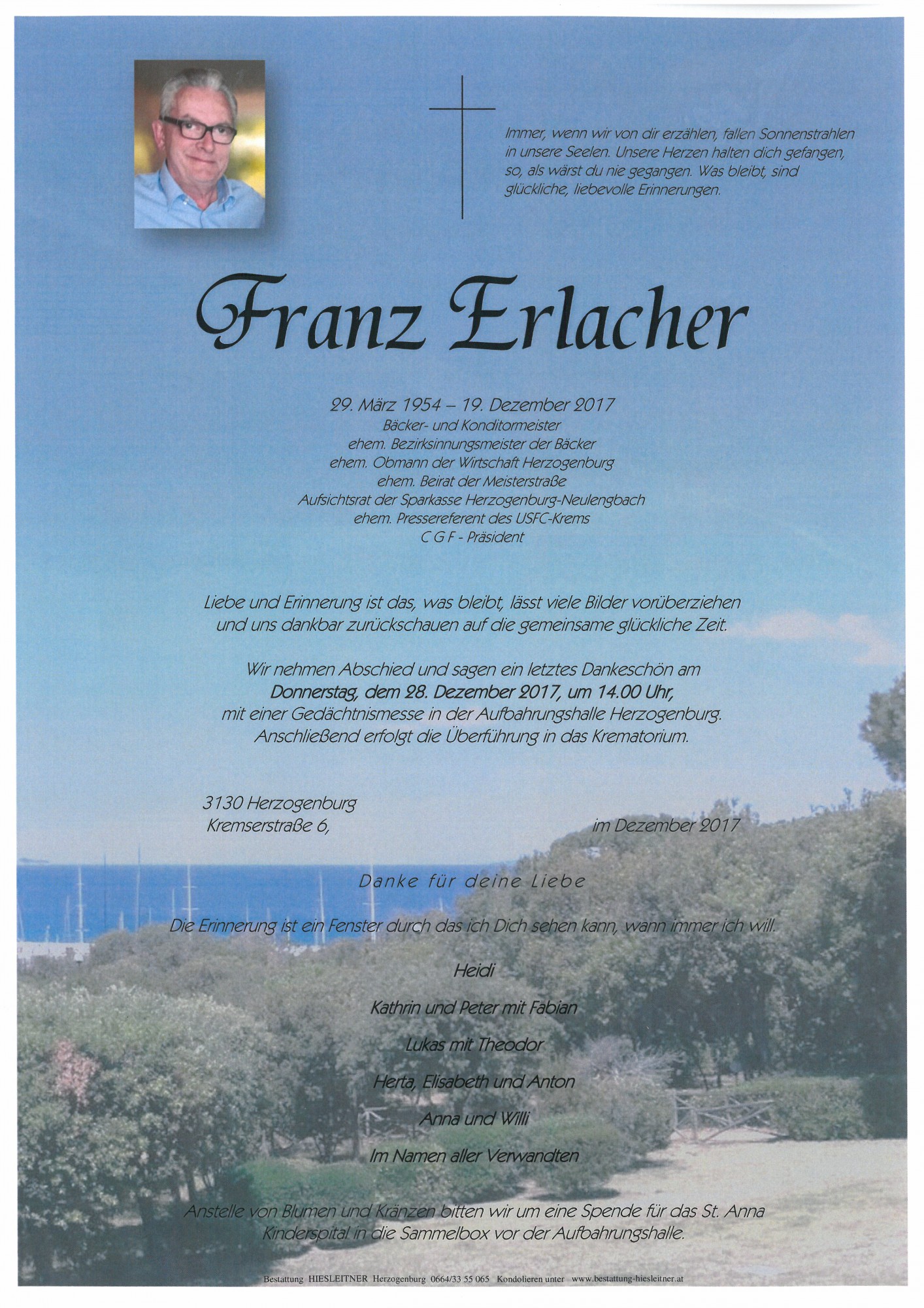 Traueranzeige von Franz Erlacher