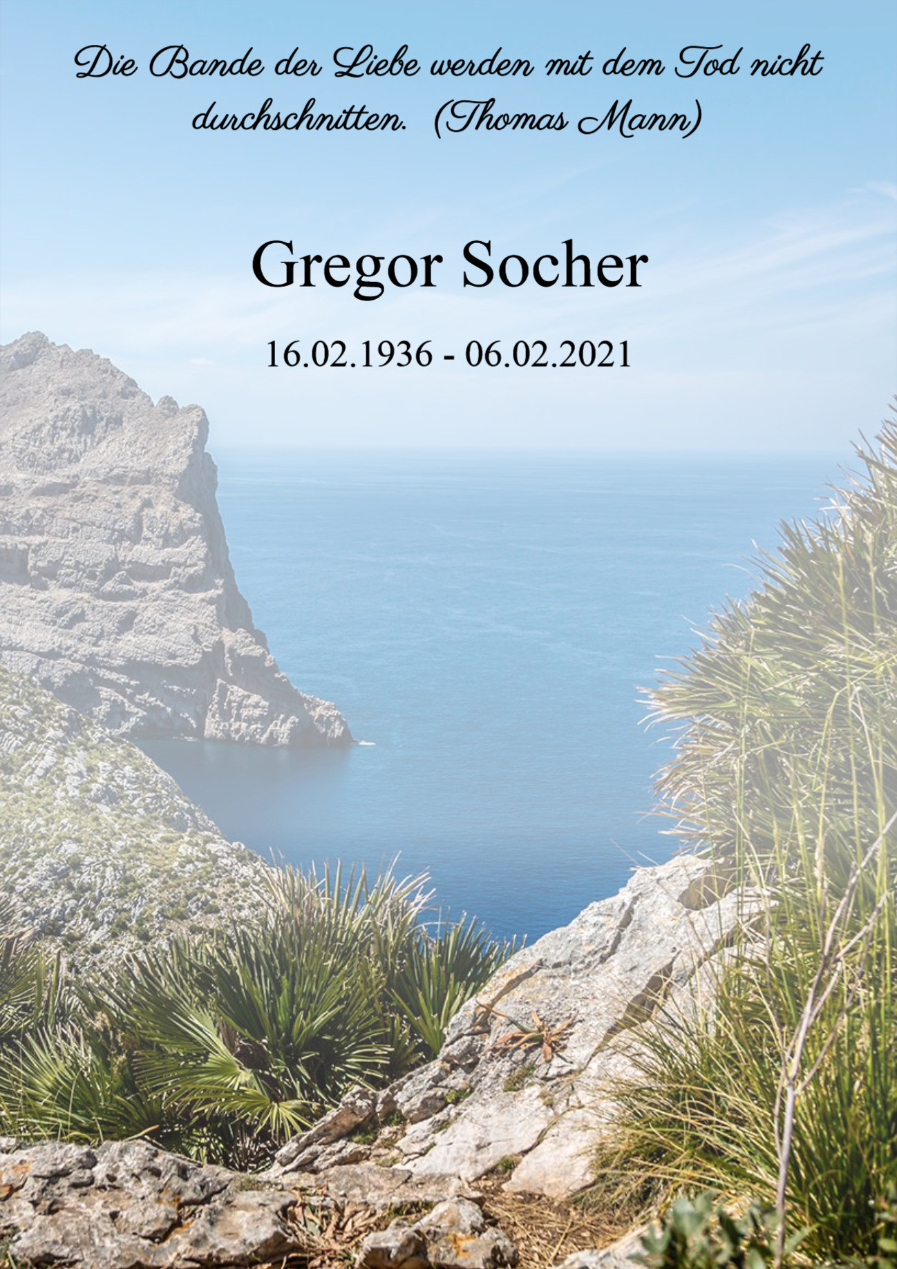 Traueranzeige von Gregor Socher