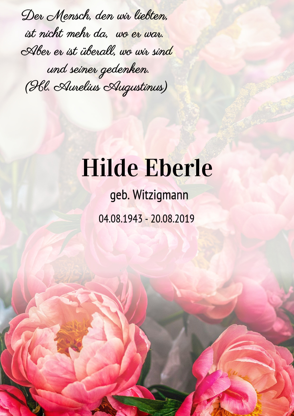 Traueranzeige von Hilde Eberle