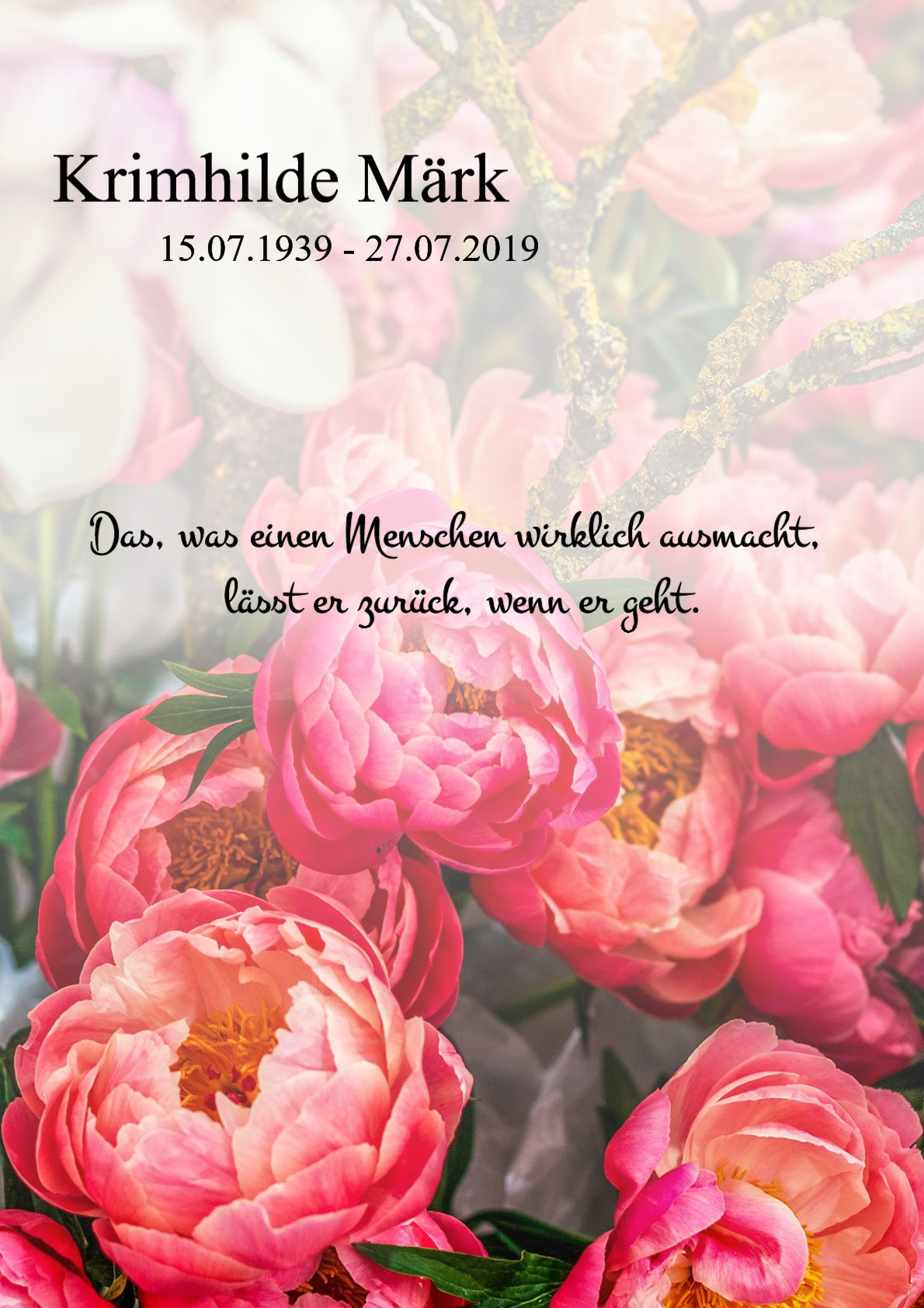 Traueranzeige von Krimhilde Märk