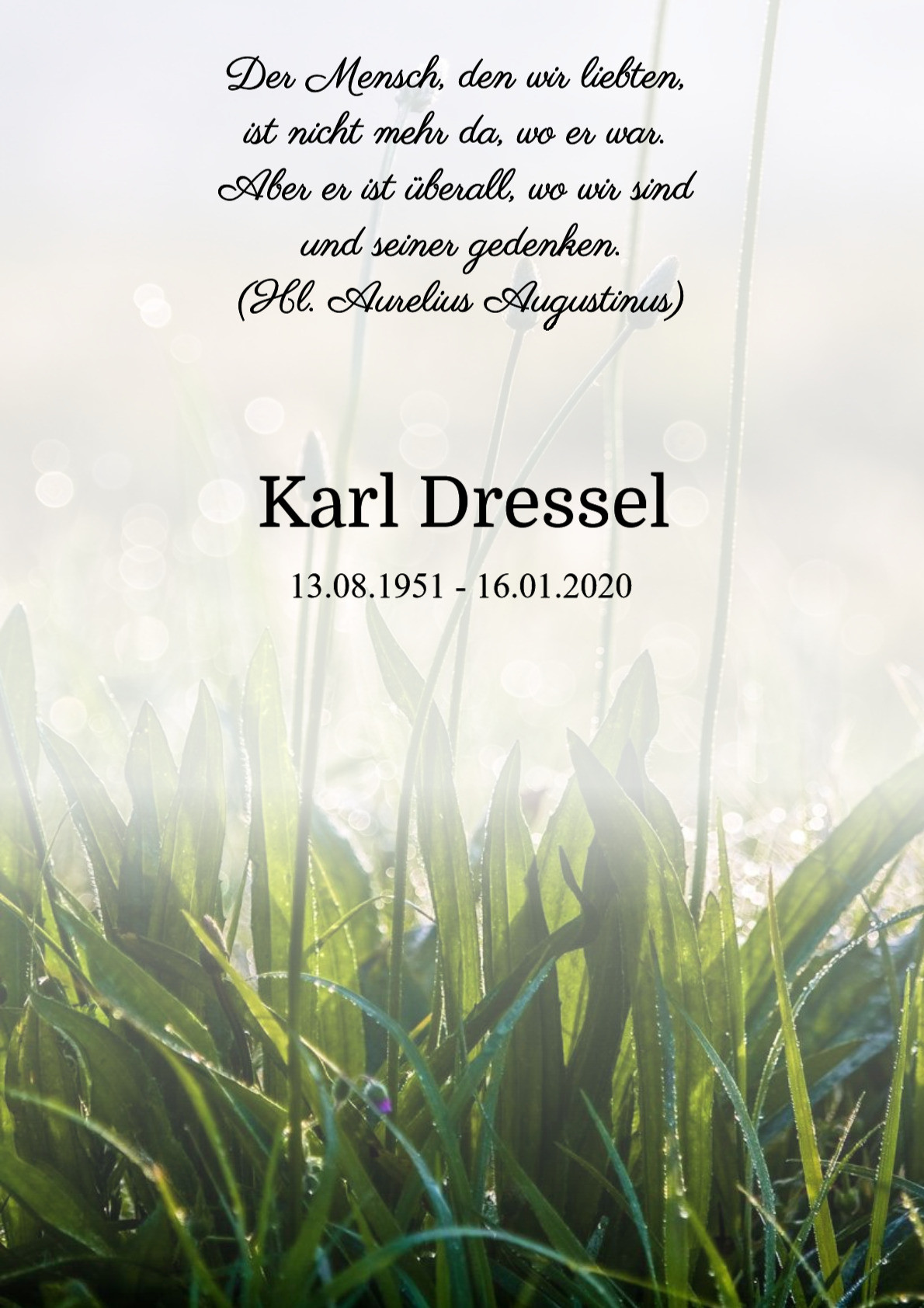 Traueranzeige von Karl Dressel