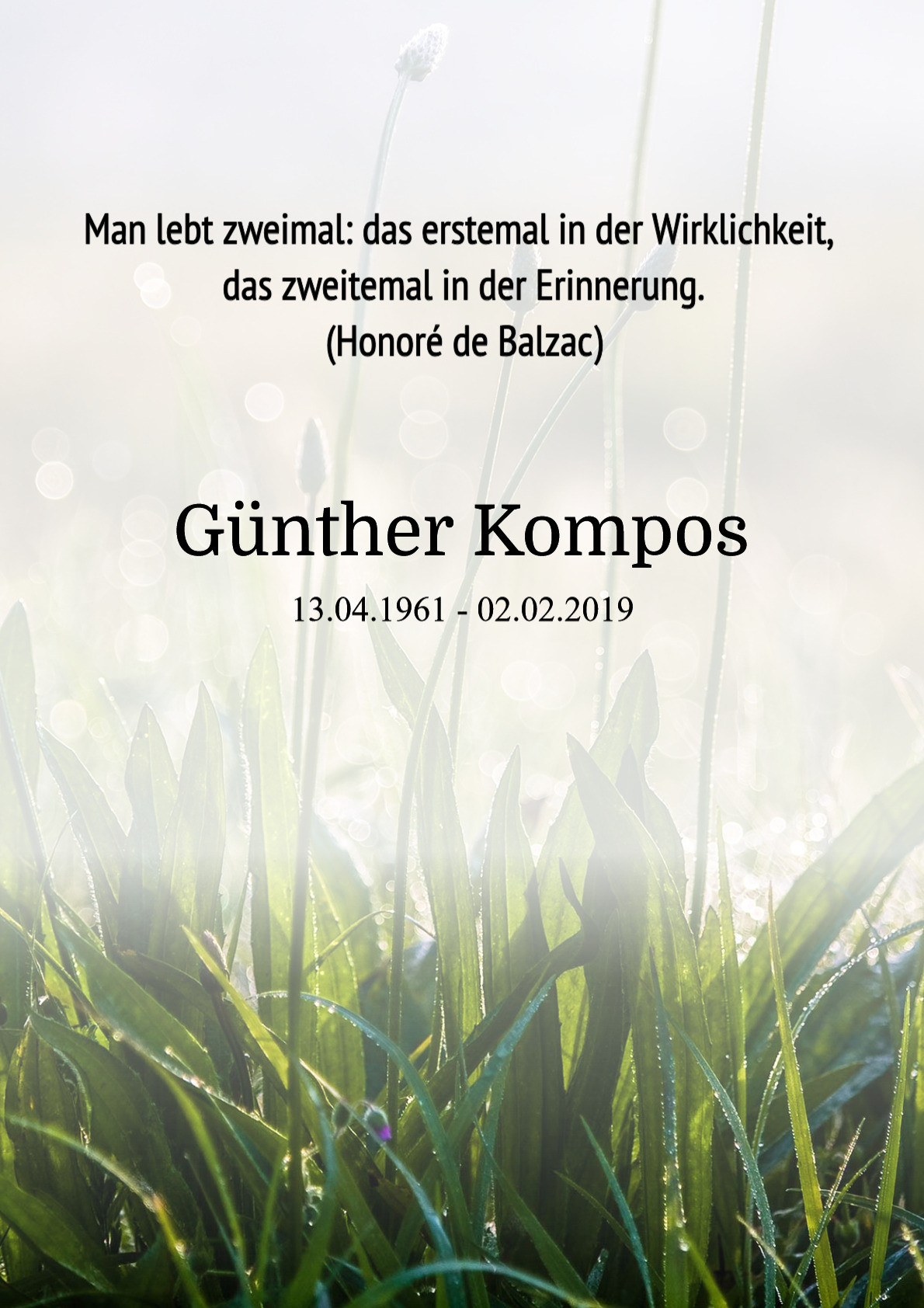 Traueranzeige von Günther Kompos