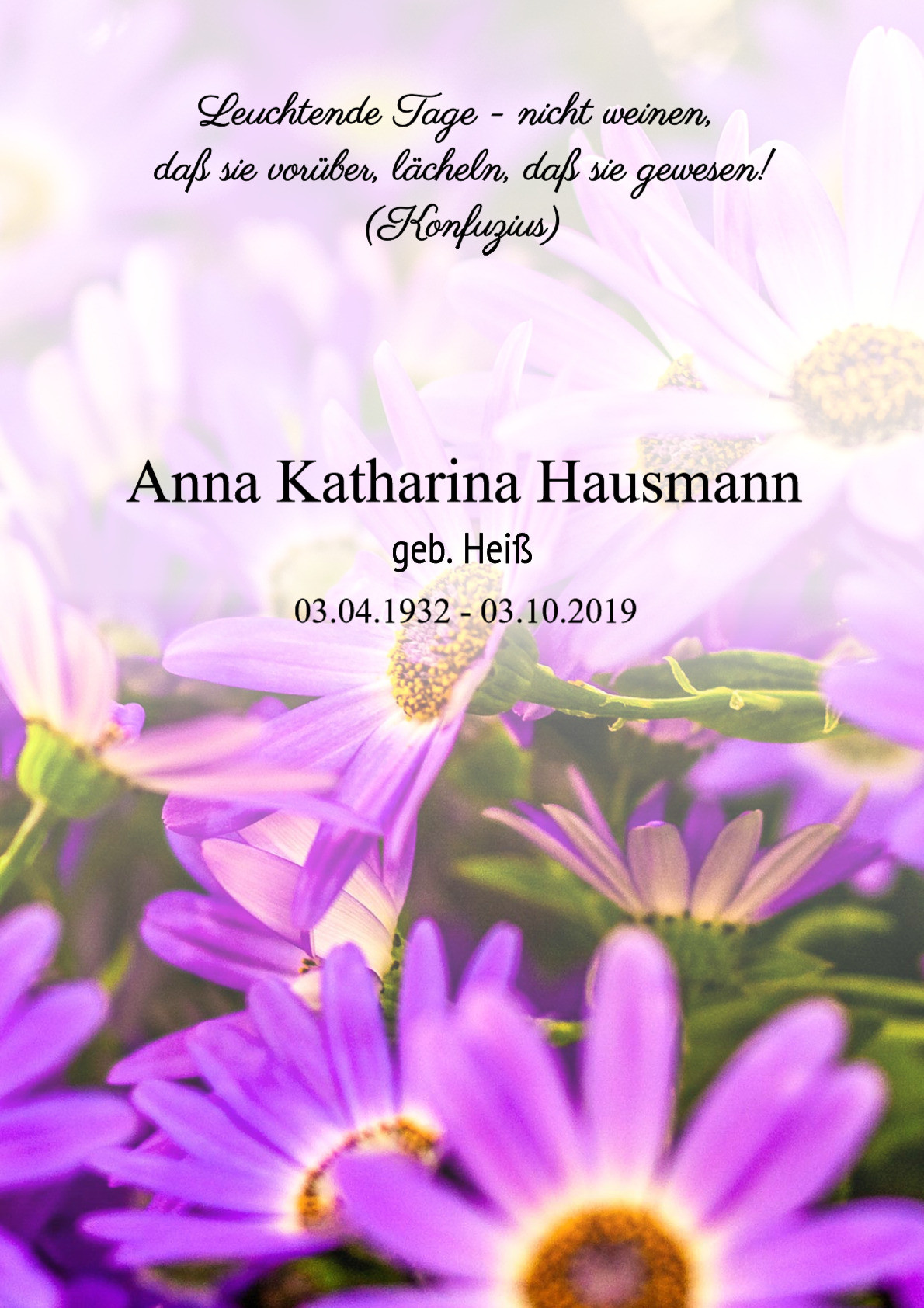 Traueranzeige von Anna Katharina Hausmann