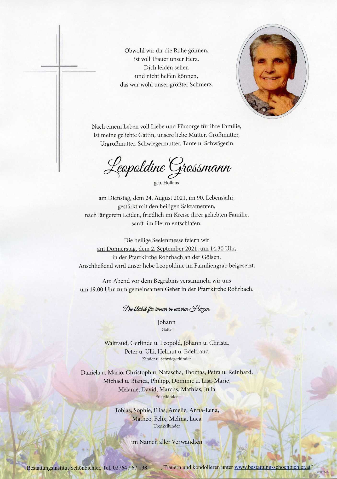 Traueranzeige von Leopoldine Grossmann