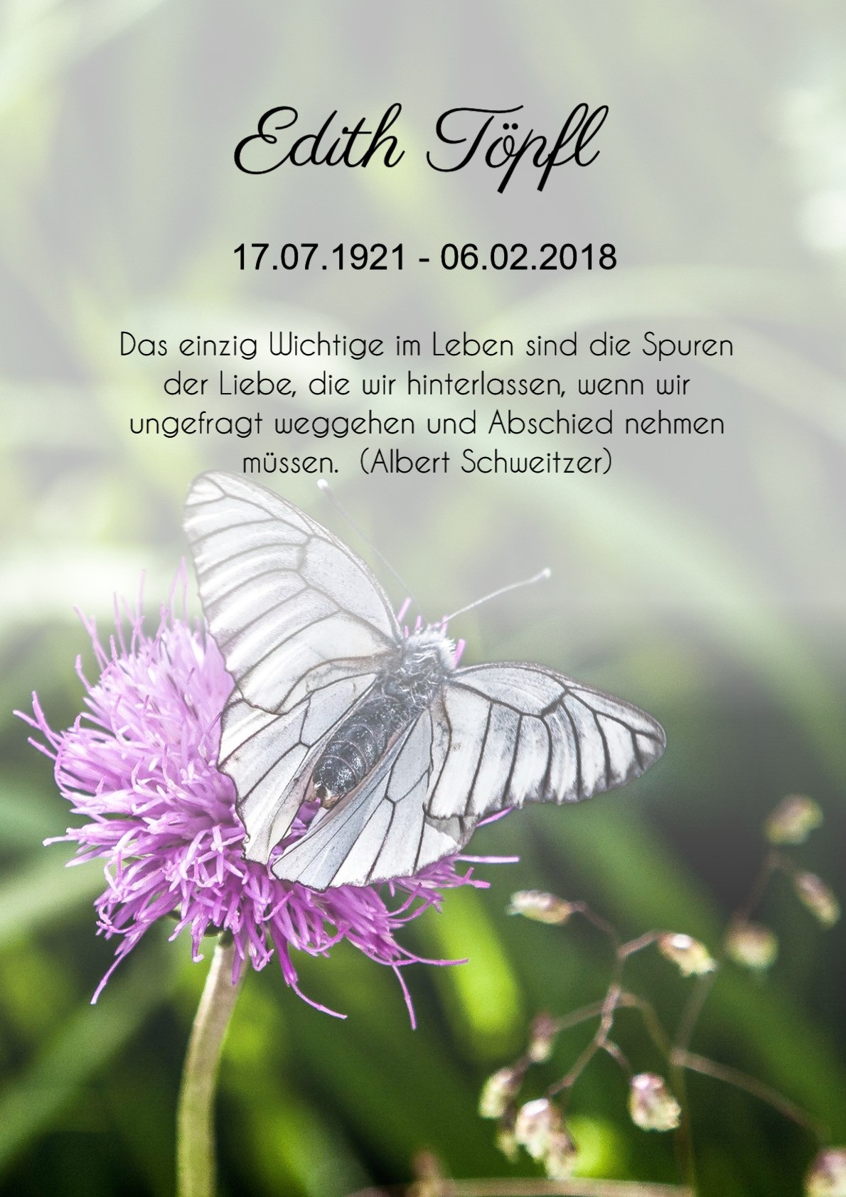Traueranzeige von Edith Töpfl