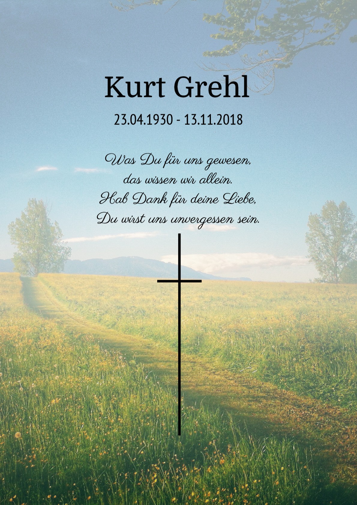 Traueranzeige von Kurt Grehl