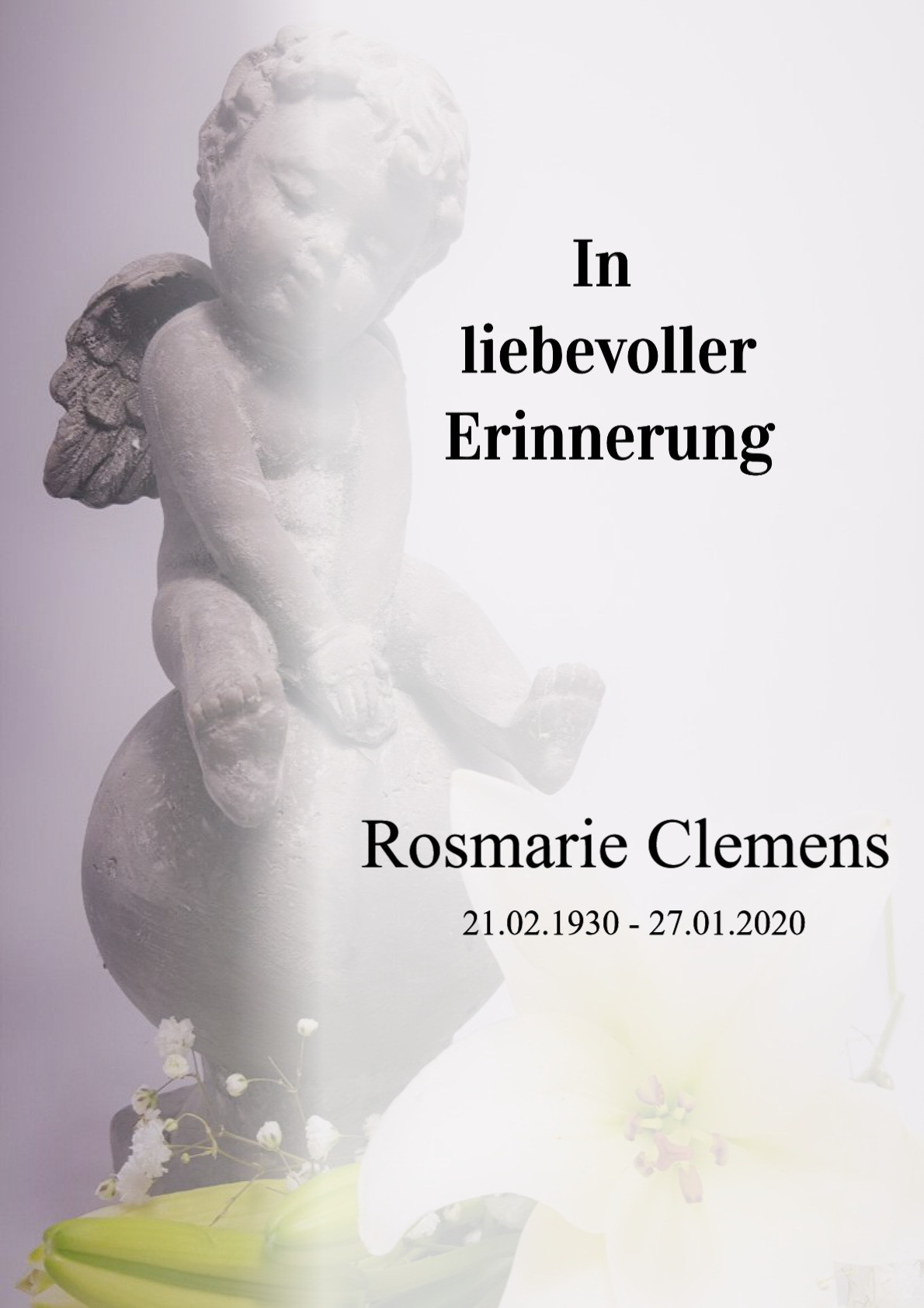Traueranzeige von Rosmarie Clemens