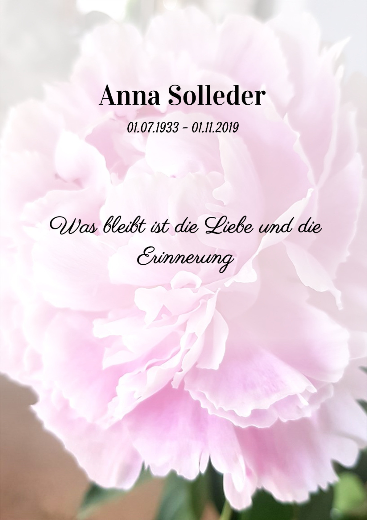 Traueranzeige von Anna Solleder
