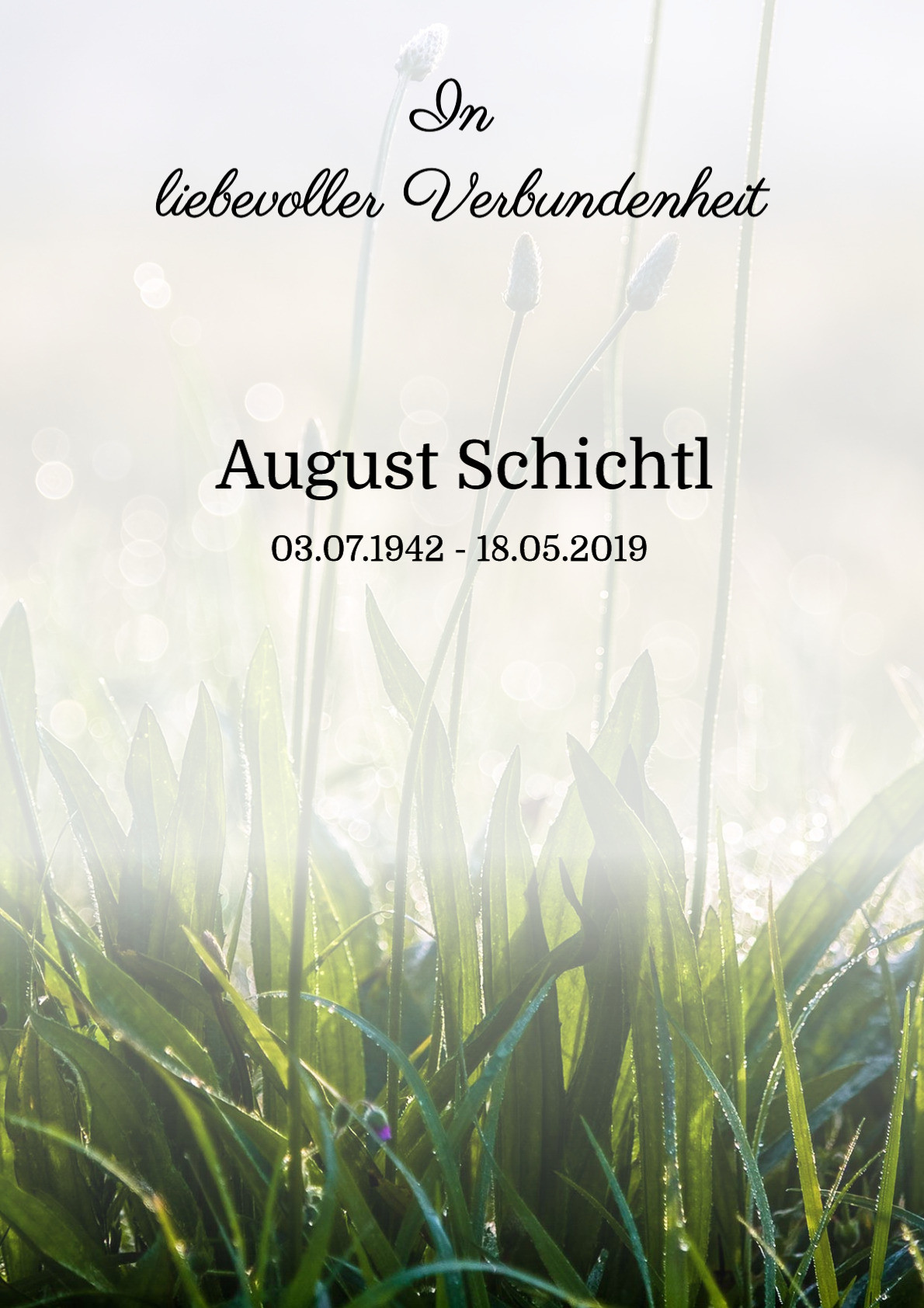 Traueranzeige von August Schichtl