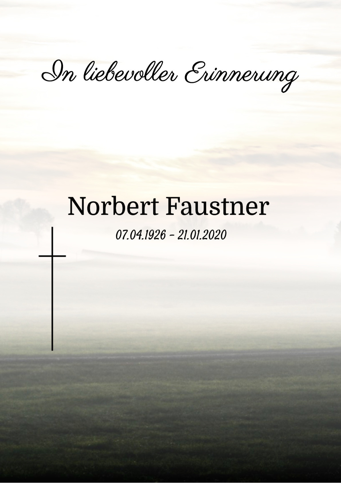 Traueranzeige von Norbert Faustner
