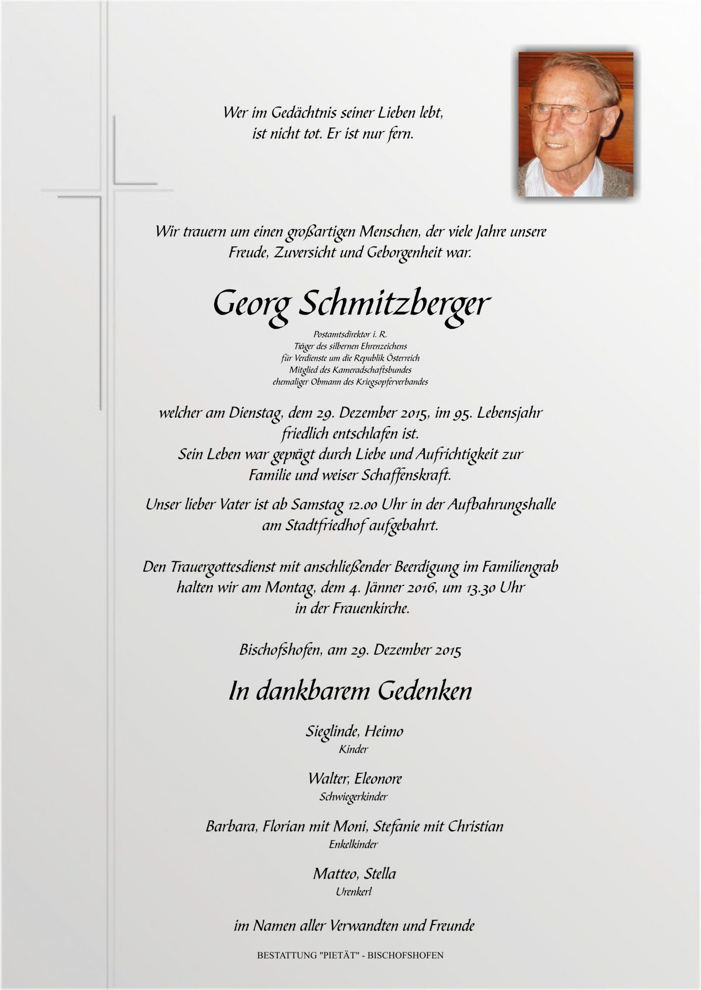 Traueranzeige von Georg Schmitzberger