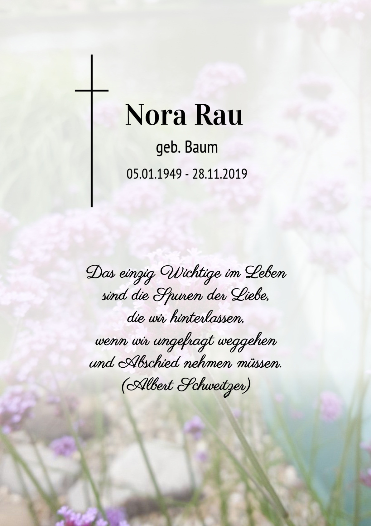 Traueranzeige von Nora Rau