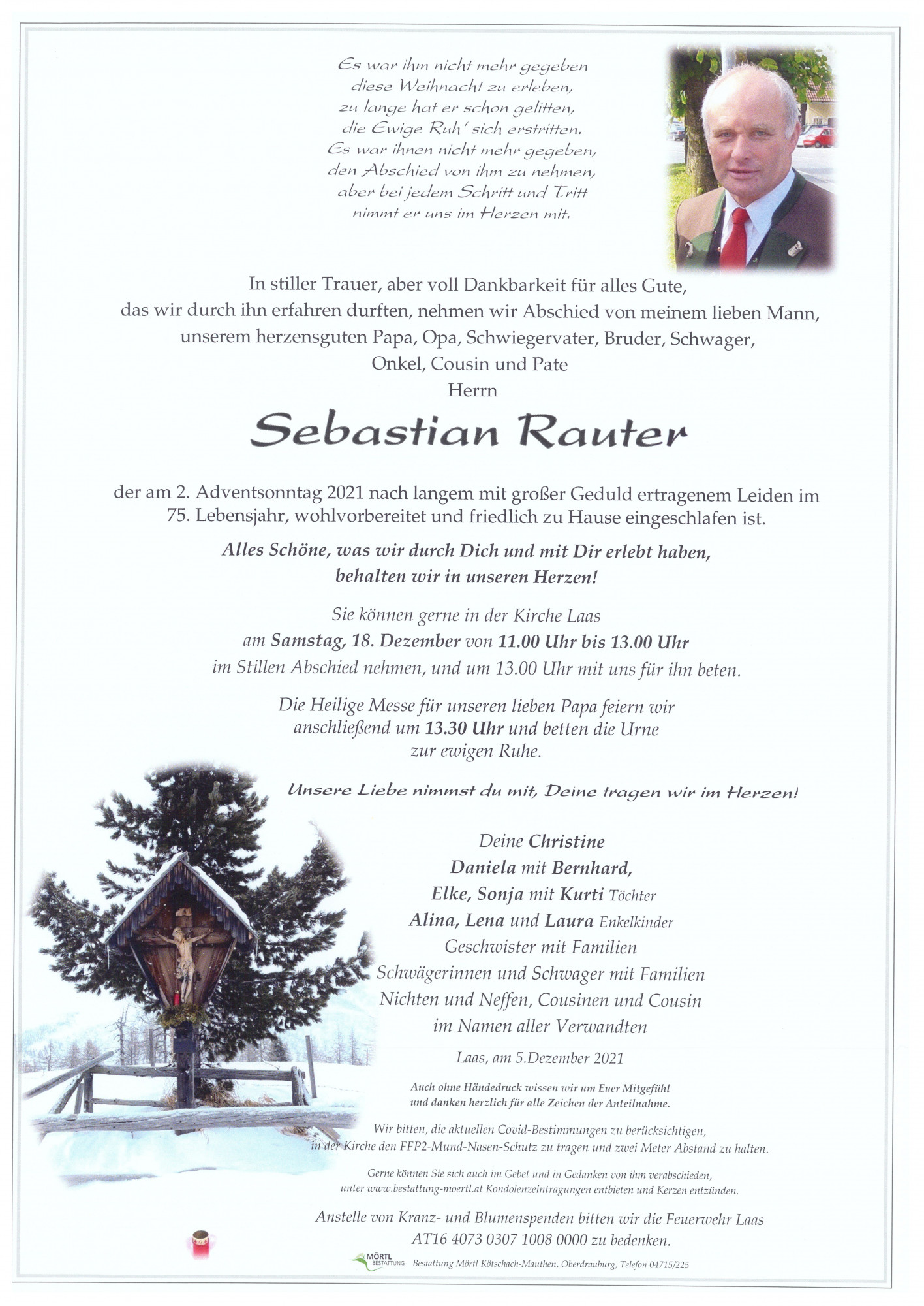 Traueranzeige von Sebastian Rauter