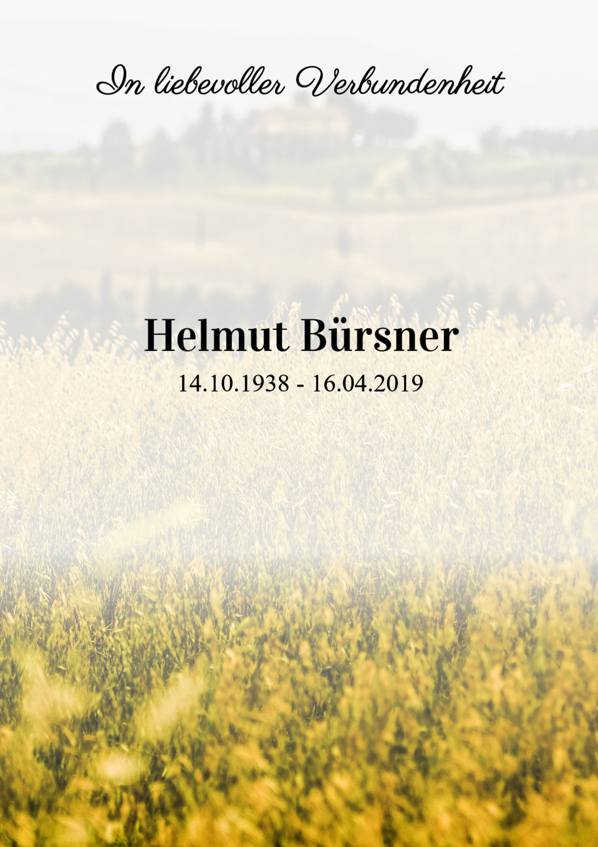 Traueranzeige von Helmut Bürsner