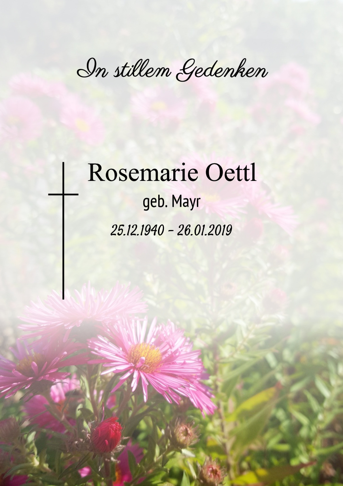 Traueranzeige von Rosemarie Oettl