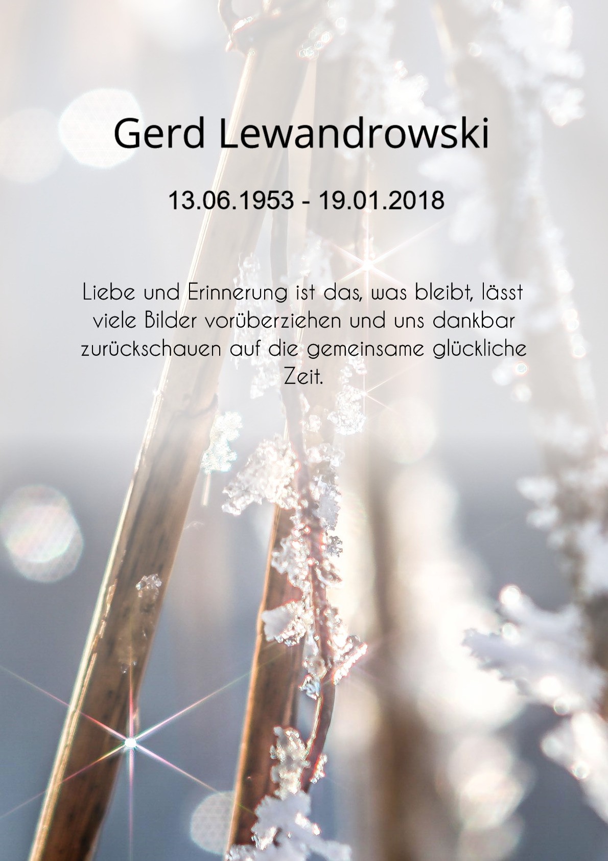 Traueranzeige von Gerd Lewandrowski