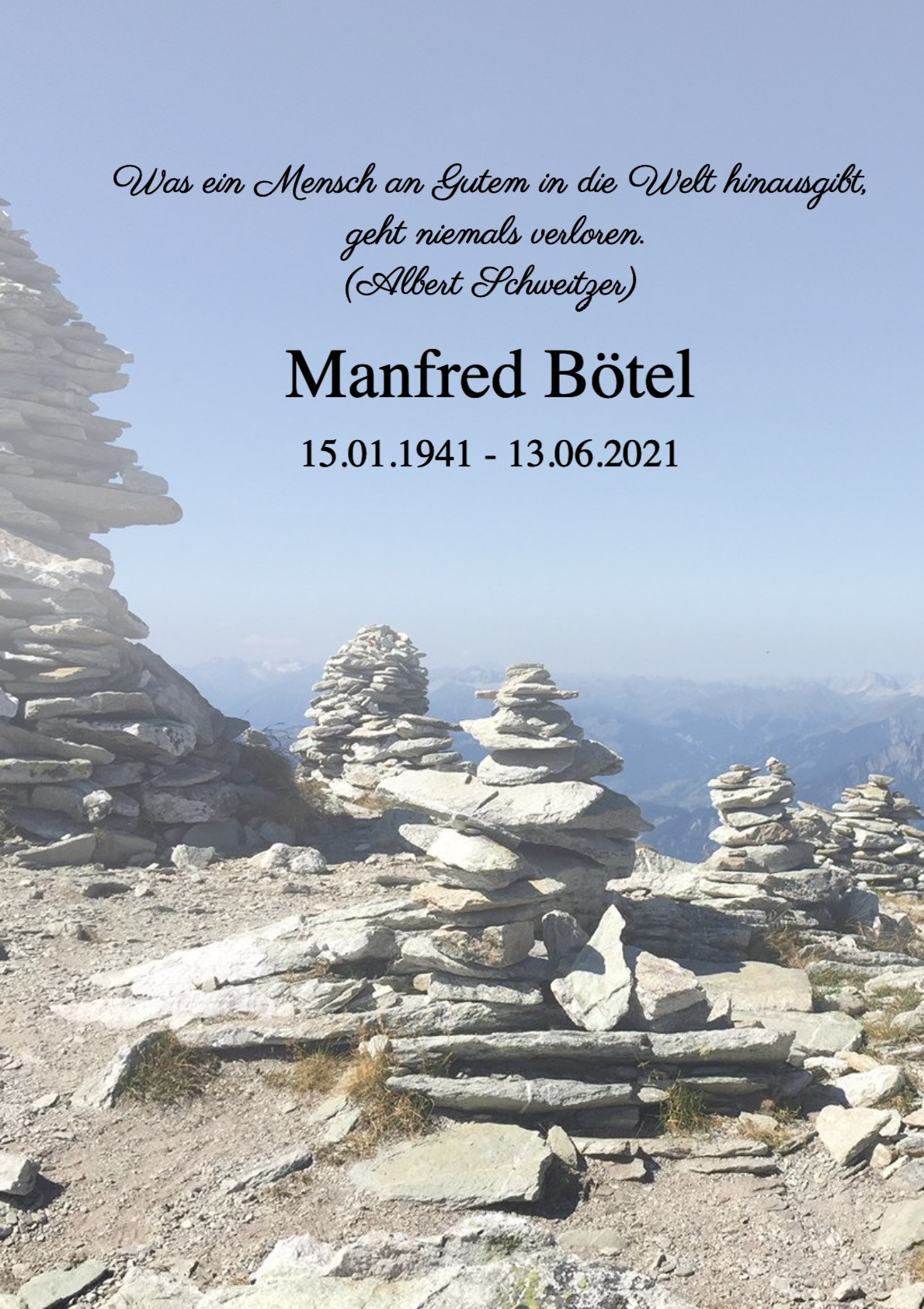 Traueranzeige von Manfred Bötel