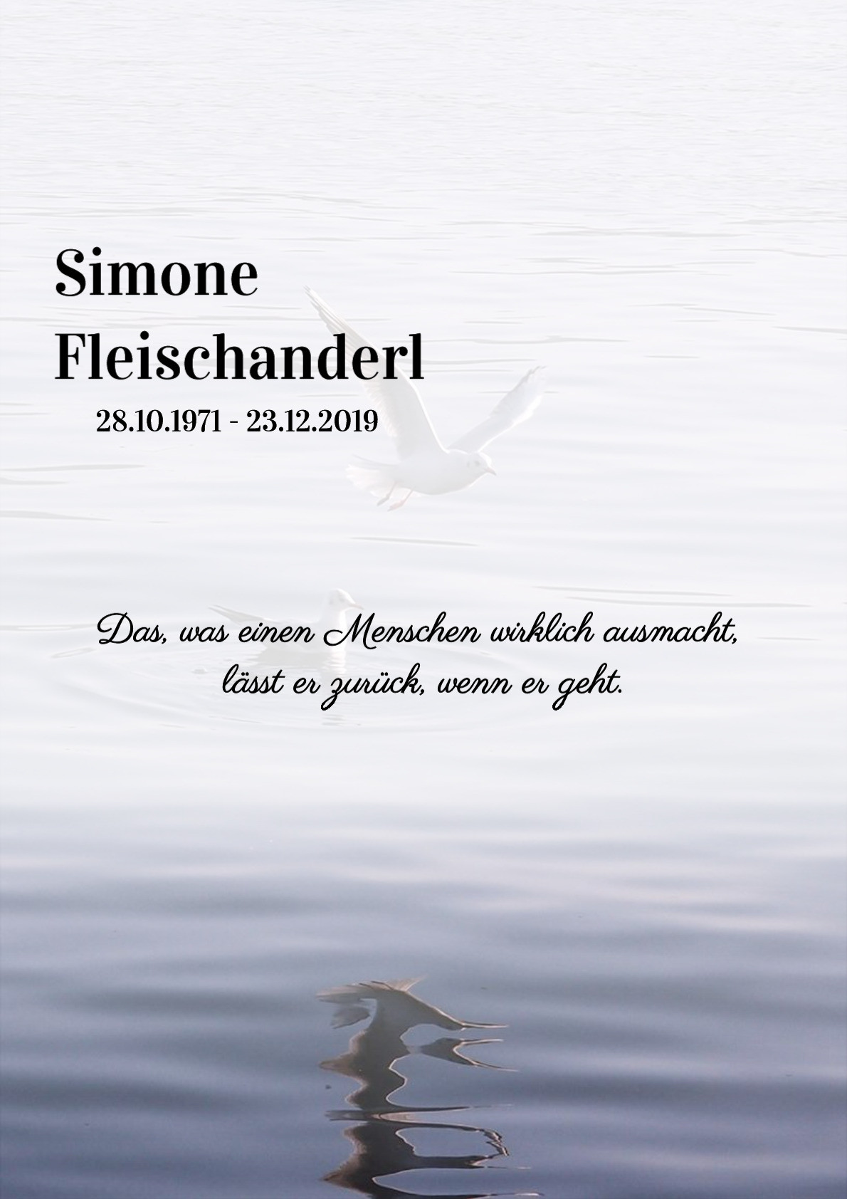 Traueranzeige von Simone Fleischanderl