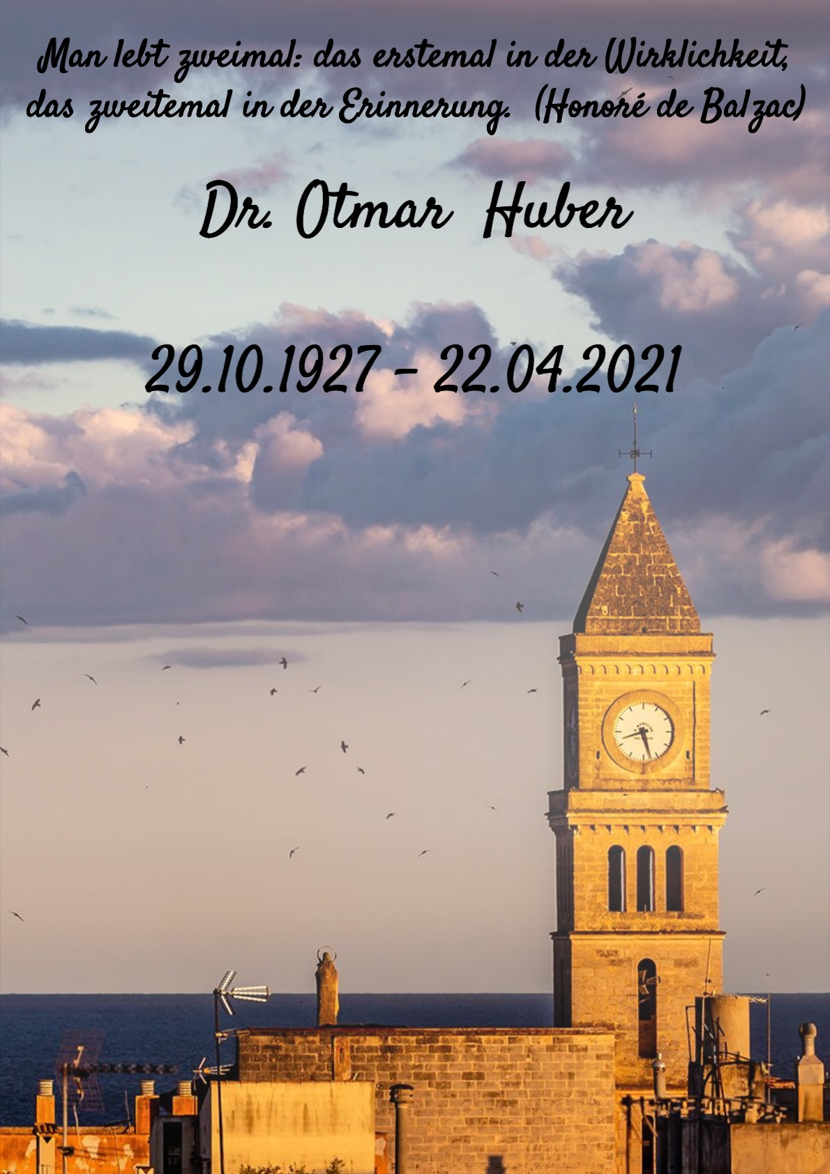 Traueranzeige von Otmar Huber
